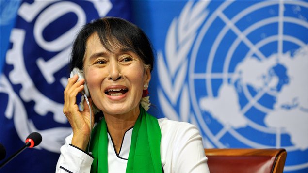 Aung San Suu Kyi à Genève, le 14 juin