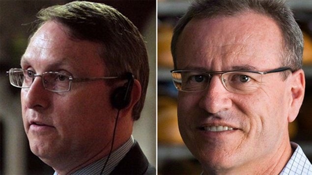 Le conservateur Ted Opitz (à gauche) et le libéral Borys Wrzesnewskyj