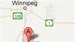 DeSalaberry, Manitoba (point A).