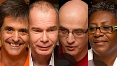 � Radio-Canada / Fran�ois Lemay | Jean-Yves Dionne, Luc Bessette, Alain Vadeboncoeur, et R�gine Laurent