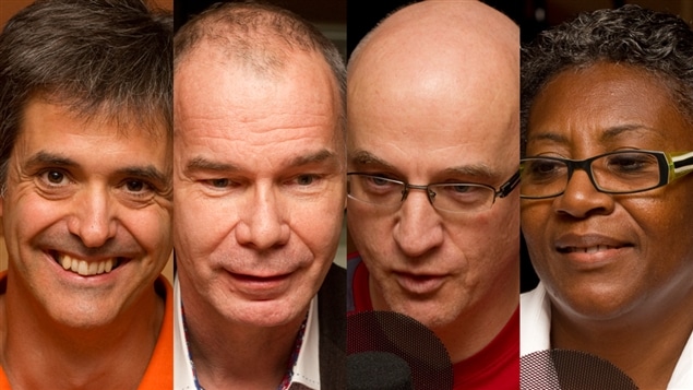 � Radio-Canada / Fran�ois Lemay | Jean-Yves Dionne, Luc Bessette, Alain Vadeboncoeur, et R�gine Laurent