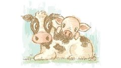 Vache et cochonnet