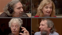 �Radio-Canada/Olivier Lalande | <b>Georges Privet, Nathalie Petrowski, Guy Dufaux et Louis B�langer</b>