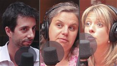 �Radio-Canada/Olivier Lalande | <b>Fran�ois Cardinal, Marie B. Pasquier et V�ronique Mayrand</b>