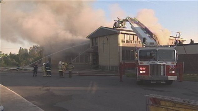 L'école Saint-Joseph de Saint-Ambroise a été détruite par un incendie, en juin 2009