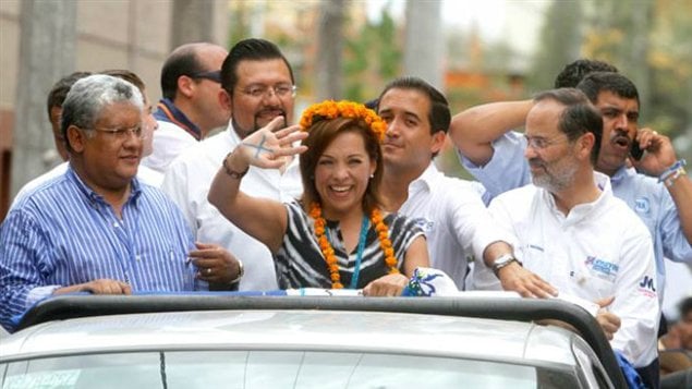 Josefina Vasquez Mota, du PAN, en campagne électorale à Tantoyuca, le 16 juin 2012