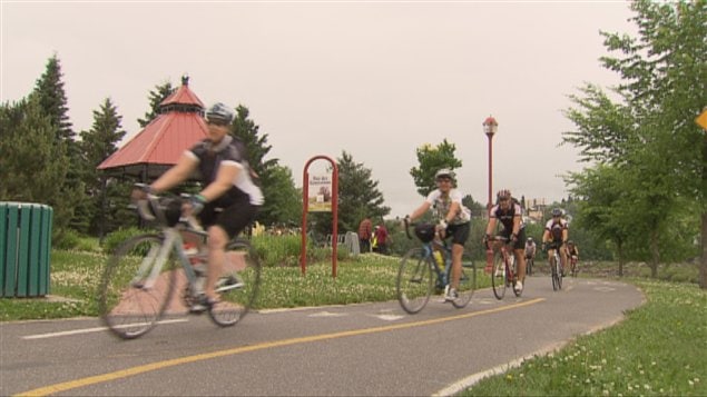 Des participants à la randonnée Hydro-Québec