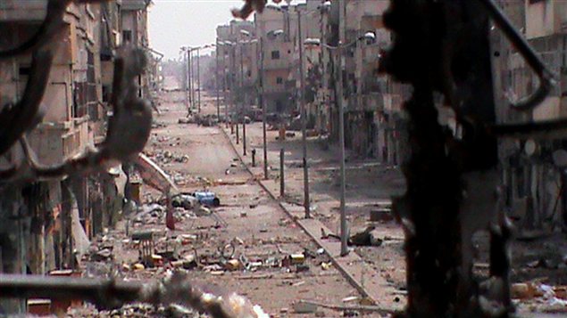 Le quartier Al-Khalidiyah de la ville de Homs, le 21 juin 2012.