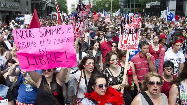 Des manifestants à Montréal