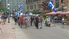 Les manifestants indépendantistes ont marché dans les rues de Québec à l'occasion de la fête nationale.