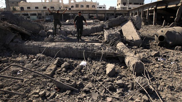 Une des cibles palestiniennes bombardées à Gaza