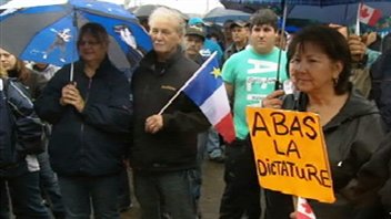 Une manifestation au Nouveau-Brunswick contre la réforme de l'assurance-emploi.