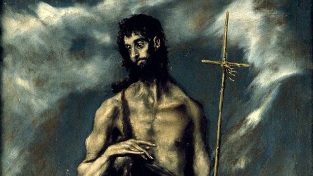D�tail d'une toile du Greco repr�sentant saint Jean-Baptiste.