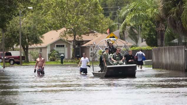Inondation à New Port Richey, en Floride, le 26 juin 2012