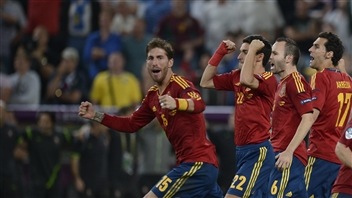 L'Espagne fête sa victoire.