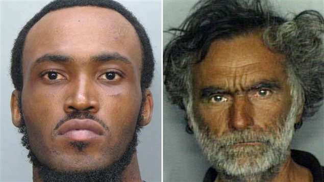 Rudy Eugene (à gauche) a été abattu par un policier alors qu'il dévorait le visage de Ronald Poppo (à droite), à Miami.