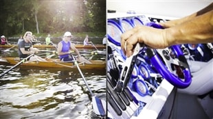 Un plan d’eau, deux passions: l’aviron et le bateau de course