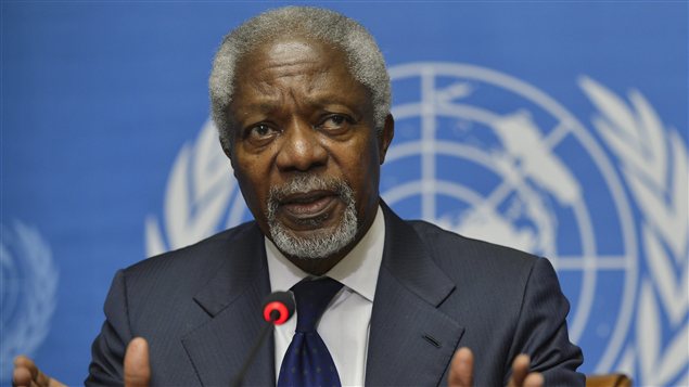 Kofi Annan, l'émissaire spécial des Nations Unies et de la Ligue arabe pour la Syrie