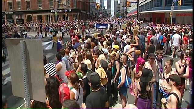 Défilé de la fierté gaie à Toronto.