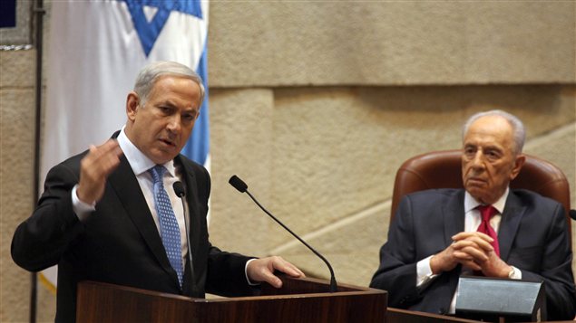 Le premier ministre israélien Benyamin Nétanyahou et le président israélien Shimon Peres