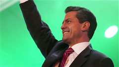 Le vainqueur de l'�lection pr�sidentielle au Mexique, Enrique Pe�a Nieto, � l'issue du vote. 