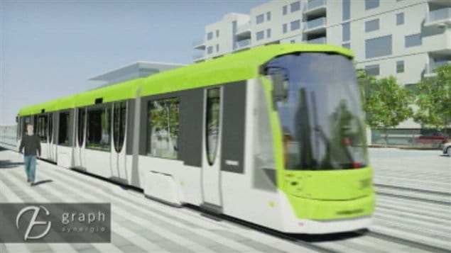 Image provenant de la vidéo faisant la promotion d'un tramway à Québec