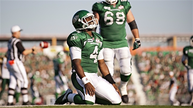 Darian Durant, exaspéré par l'inefficacité de l'attaque des Riders