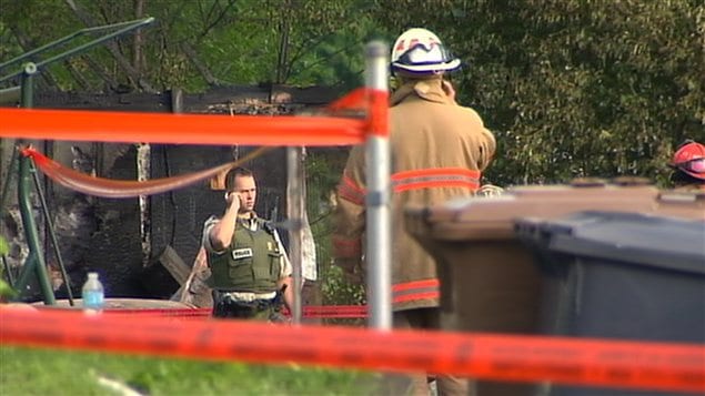 Le garage incendié à Warwick