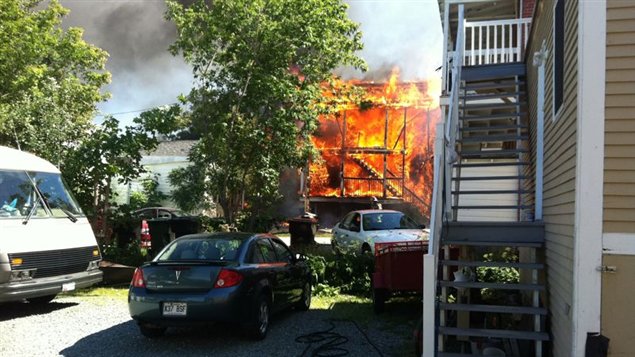 Un feu à Sherbrooke