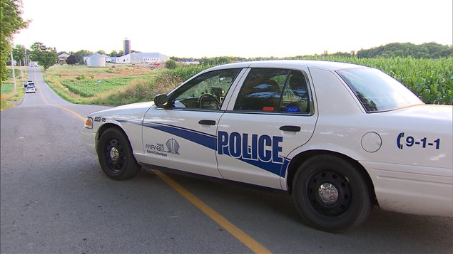 Intervention des policiers de Mirabel sur le rang Saint-Hyacinthe