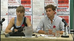 Les porte-parole de la CLASSE, Jeanne Reynolds et Gabriel Nadeau-Dubois