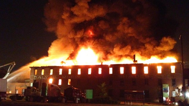 Incendie sur la rue Victoria à Lachine, le 16 juillet 2012