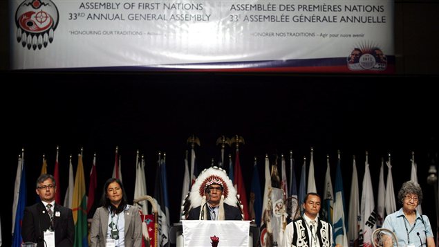 Cinq des huit candidats en lice pour l'élection du Chef national de l'Assemblée des Premières Nations.