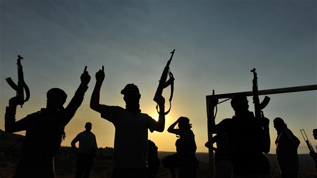 Des rebelles à la frontière irakienne