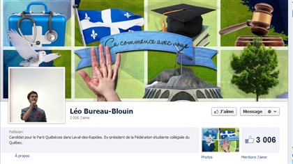 Page Facebook de Léo Bureau-Blouin, candidat du Parti québécois dans Laval-des-Rapides