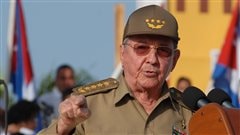 Le président cubain Raul Castro lors de la cérémonie marquant le 59e anniversaire de l'attaque ratée contre la caserne de la Moncada. Le président cubain Raul Castro lors de la cérémonie marquant le 59e anniversaire de l'attaque ratée contre la caserne de la Moncada.