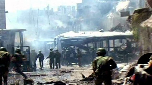 Images des combats captées par l'agence officielle syrienne SANA dans les rues de Damas.