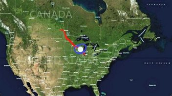Carte du pipeline 14 de l'entreprise albertaine Enbridge. La fuite a eu lieu à la hauteur de Grand Marsh, dans l'État américain du Wisconsin