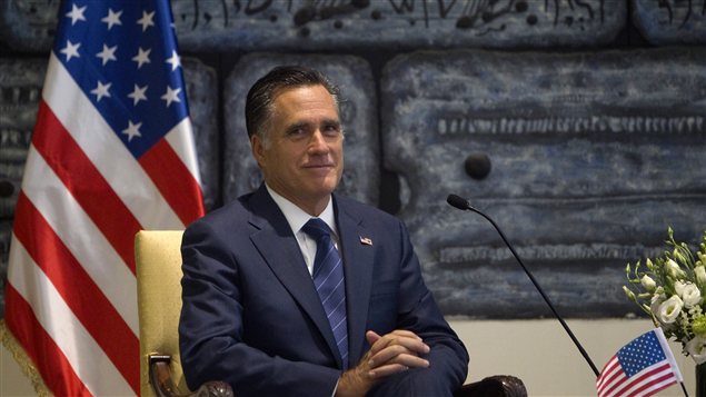 Le candidat républicain Mitt Romney à Jérusalem le 29 juillet 2012