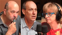 Michel C. Auger, Alain Gravel et Anne-Marie Dussault �Radio-Canada/ Marie-Sandrine Auger