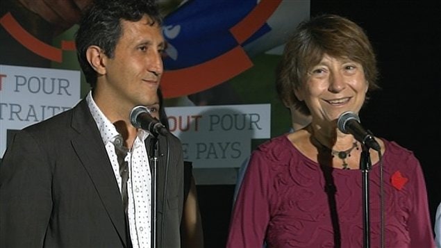 Les porte-parole de Québec solidaire, Amir Khadir et Françoise David.