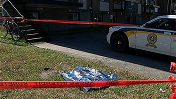 La scène de crime délimitée par les enquêteurs de la SQ à Rimouski samedi.