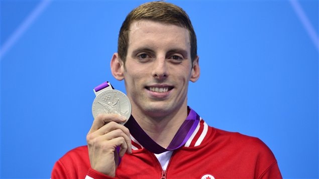 Le Canadien Ryan Cochrane et sa médaille d'argent