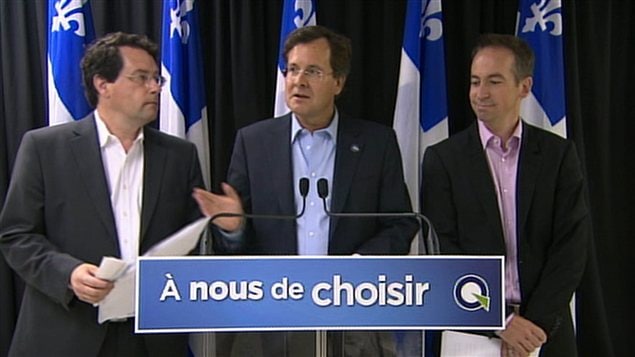 Bernard Drainville, Bertrand St-Arnaud et Nicolas Girard