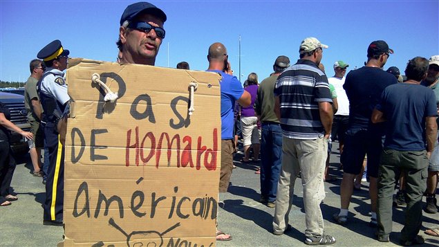 Manifestation de pêcheurs à Val-Comeau