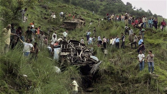 Un accident d'autocar en Inde.