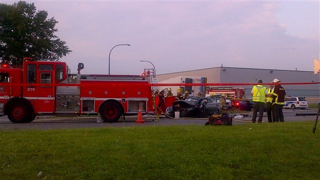 L'accident serait survenu vers 18 h au coin de la 55e avenue et de l'avenue Lindsay, le 14 août 2012