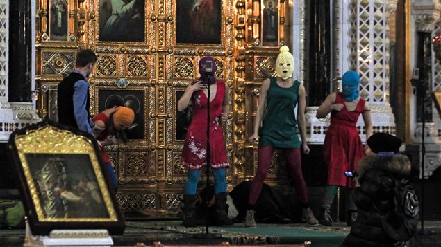 Les Pussy Riot dans la cathédrale du Christ Sauveur de Moscou, le 21 février 2012