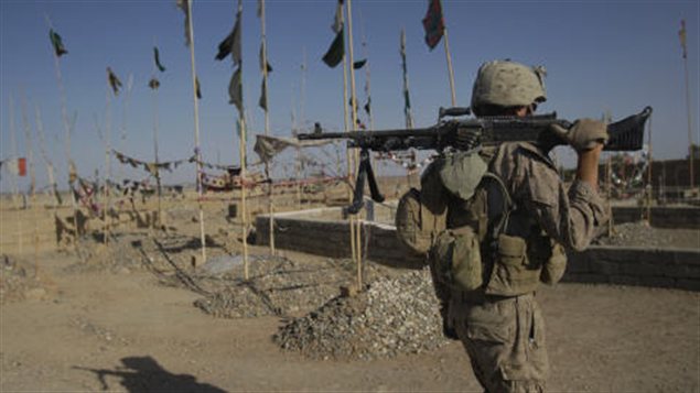 Soldat américain en patrouille dans la province de Farah, en Afghanistan