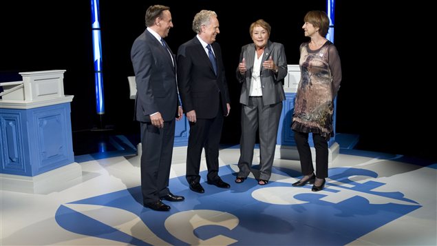 François Legault, Jean Charest, Pauline Marois et Françoise David.